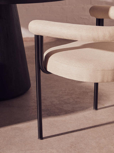 Perdoba Cream Textured Linen Dining Chair