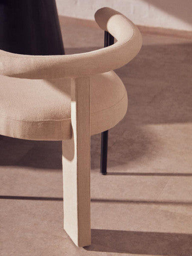 Perdoba Cream Textured Linen Dining Chair