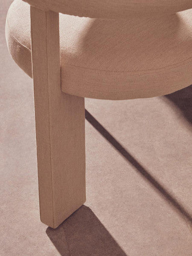 Perdoba Cream Textured Linen Dining Chair