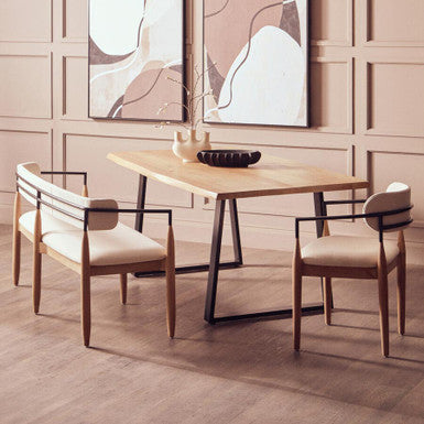 Persolo Natural Mango Wood Rectangular Dining Table with Live Edge