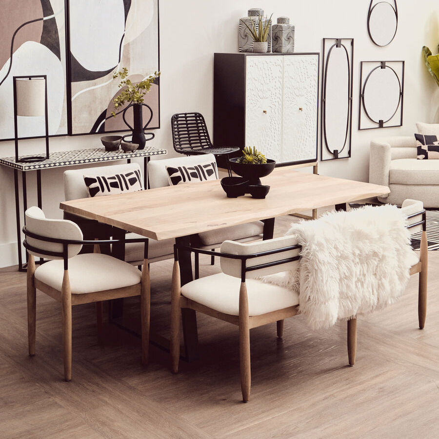 Persolo Natural Mango Wood Rectangular Dining Table with Live Edge