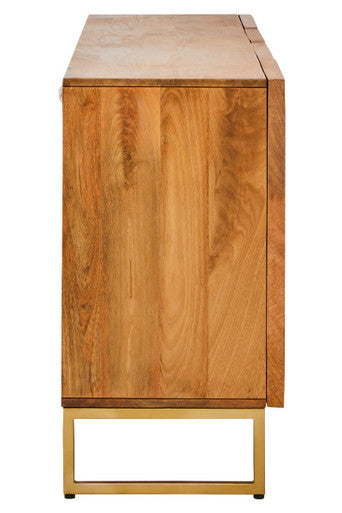 Teora Natural Mango Wood 4 Door Sideboard with Rope Detail