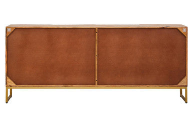 Teora Natural Mango Wood 4 Door Sideboard with Rope Detail