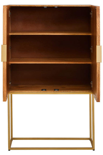 Teora Natural Mango Wood 2 Door Cabinet with Rope Detail