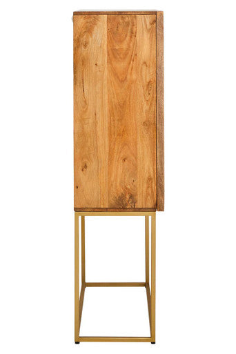 Teora Natural Mango Wood 2 Door Cabinet with Rope Detail