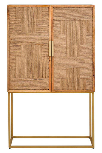 Teora Natural Mango Wood 2 Door Cabinet with Rope Detail