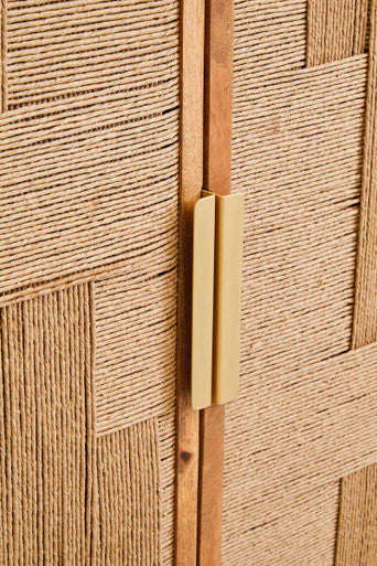 Teora Natural Mango Wood 2 Door Cabinet with Rope Detail