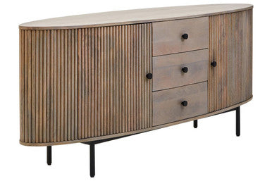 Torello Grey Wash Mango Wood 2 Door and 3 Drawer Sideboard