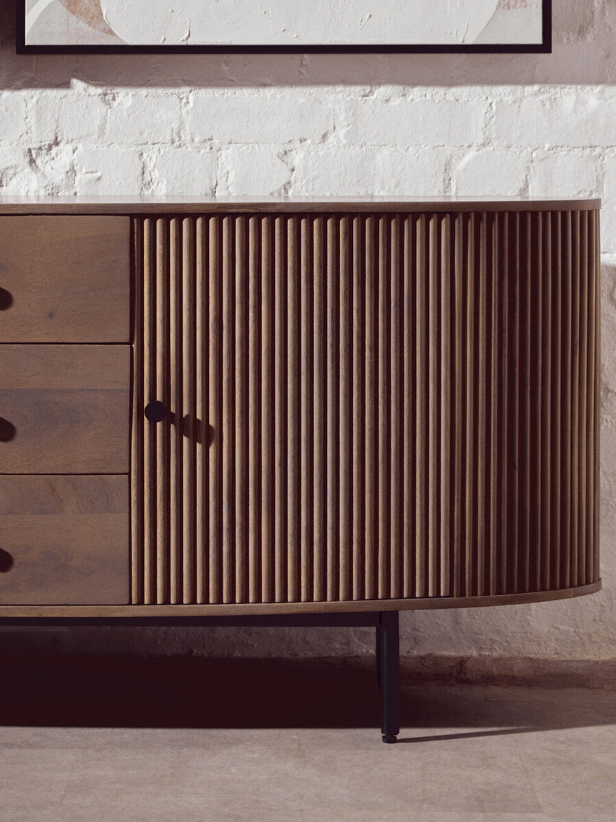Torello Grey Wash Mango Wood 2 Door and 3 Drawer Sideboard