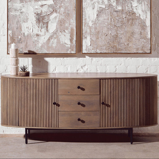 Torello Grey Wash Mango Wood 2 Door and 3 Drawer Sideboard
