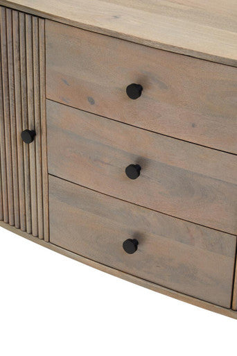 Torello Grey Wash Mango Wood 2 Door and 3 Drawer Sideboard