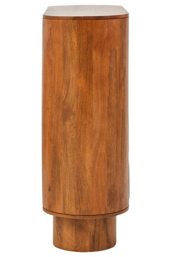 Torcino Natural Carved Mango Wood 2 Door Cabinet