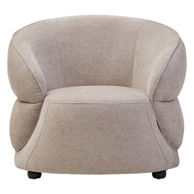 Daphne Taupe Chenille Effect Curved Chair