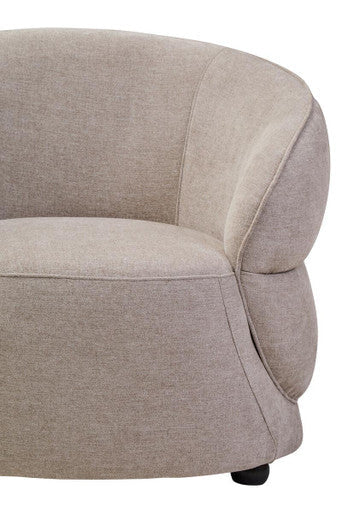 Daphne Taupe Chenille Effect Curved Chair