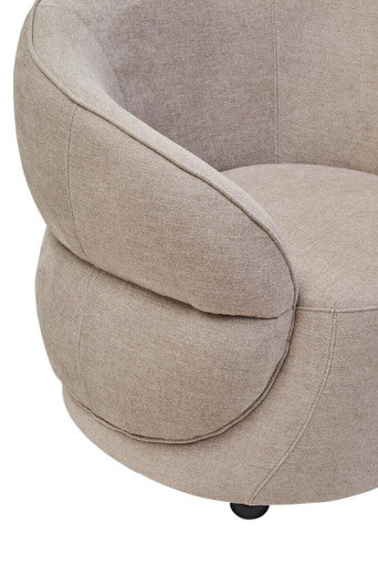 Daphne Taupe Chenille Effect Curved Chair