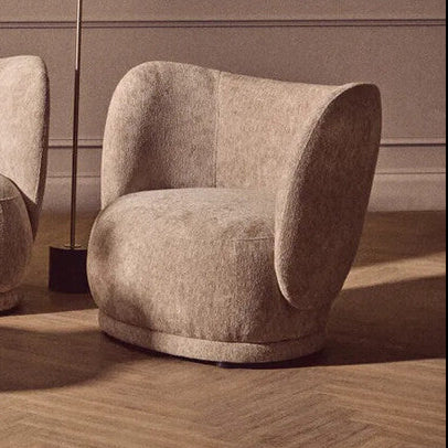 Delray Deep Stone Chenille Effect Curved Chair