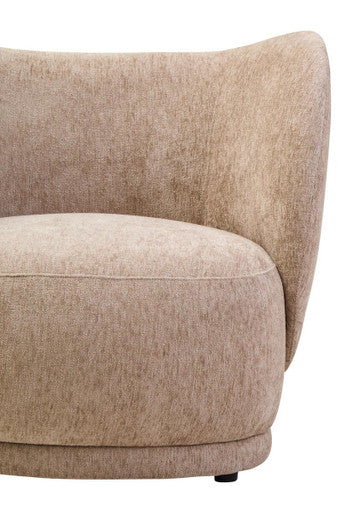 Delray Deep Stone Chenille Effect Curved Chair
