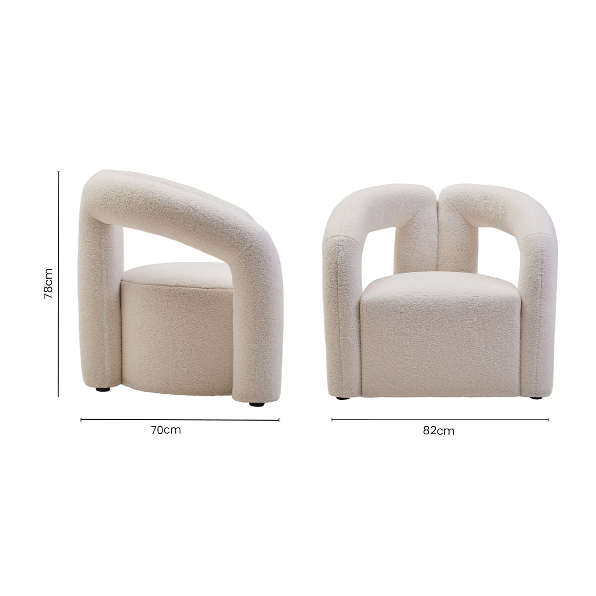 Davina Ivory Boucle Effect Statement Chair