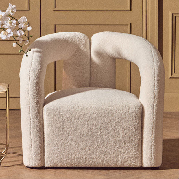 Davina Ivory Boucle Effect Statement Chair