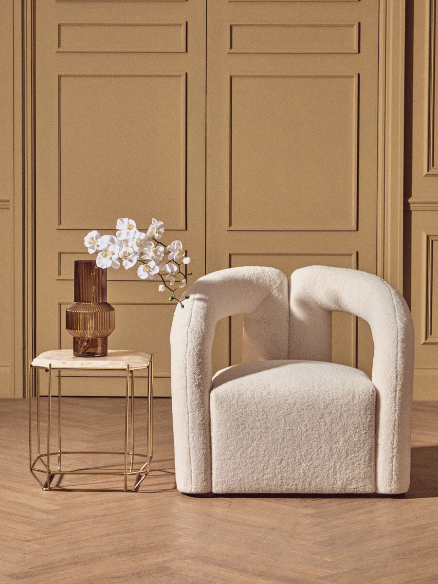 Davina Ivory Boucle Effect Statement Chair