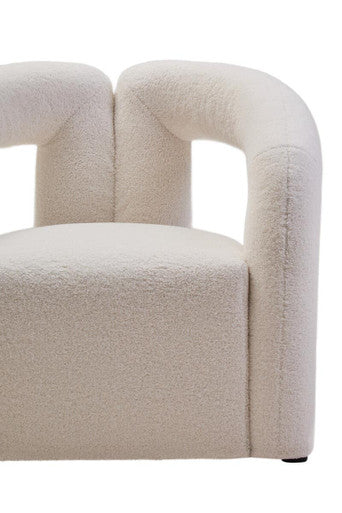 Davina Ivory Boucle Effect Statement Chair