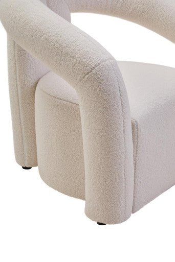 Davina Ivory Boucle Effect Statement Chair