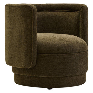 Drake Forest Green Chenille Effect Curved Chair