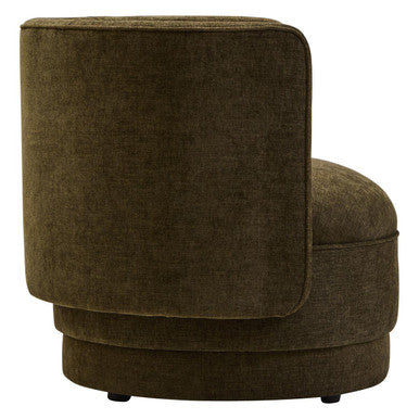 Drake Forest Green Chenille Effect Curved Chair