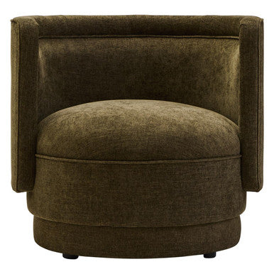 Drake Forest Green Chenille Effect Curved Chair