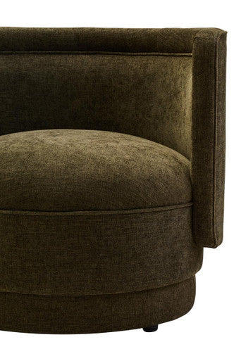 Drake Forest Green Chenille Effect Curved Chair