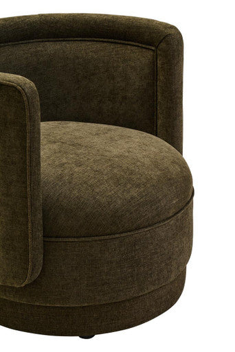 Drake Forest Green Chenille Effect Curved Chair