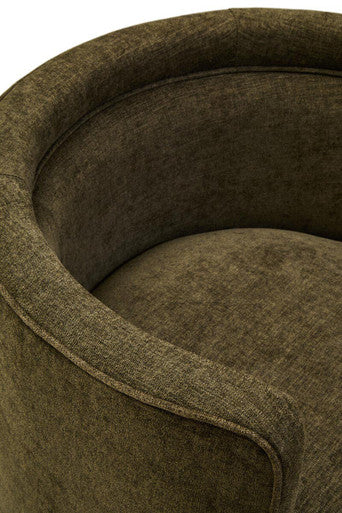 Drake Forest Green Chenille Effect Curved Chair