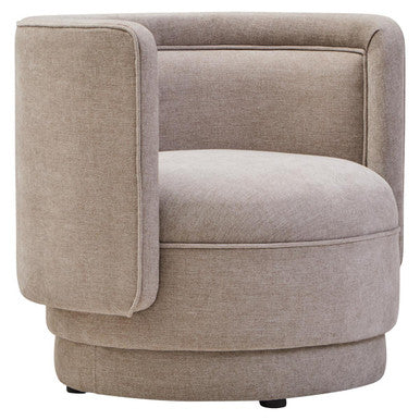 Drake Taupe Chenille Effect Curved Chair