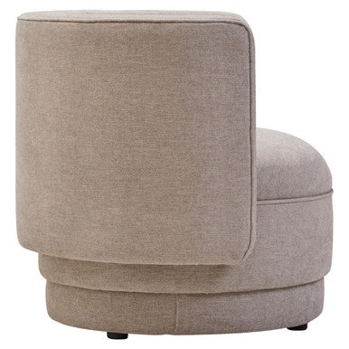 Drake Taupe Chenille Effect Curved Chair