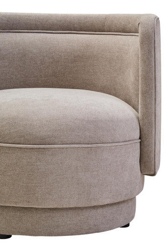 Drake Taupe Chenille Effect Curved Chair