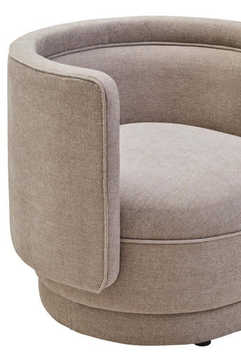 Drake Taupe Chenille Effect Curved Chair