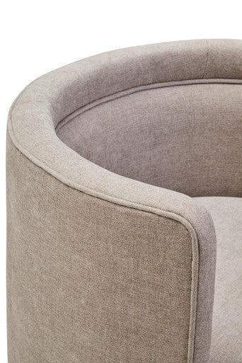 Drake Taupe Chenille Effect Curved Chair