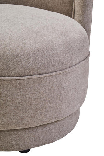 Drake Taupe Chenille Effect Curved Chair