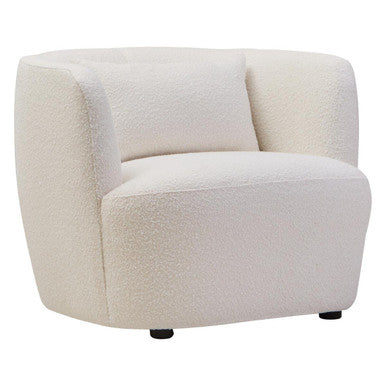 Bruge Cream Textured Fabric Curved Chair