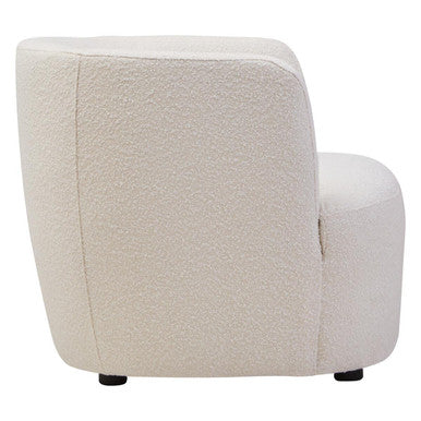 Bruge Cream Textured Fabric Curved Chair