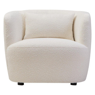 Bruge Cream Textured Fabric Curved Chair