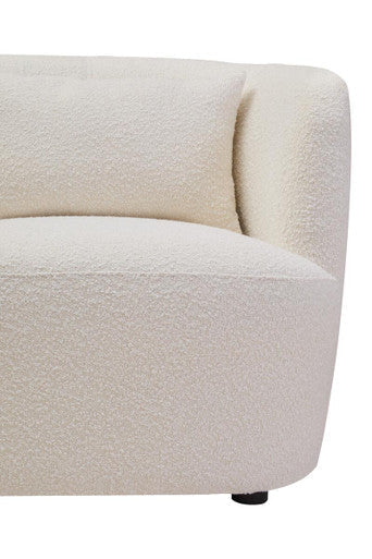 Bruge Cream Textured Fabric Curved Chair