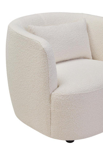 Bruge Cream Textured Fabric Curved Chair