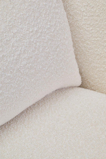 Bruge Cream Textured Fabric Curved Chair