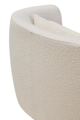 Bruge Cream Textured Fabric Curved Chair