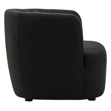 Bruge Black Textured Fabric Curved Chair