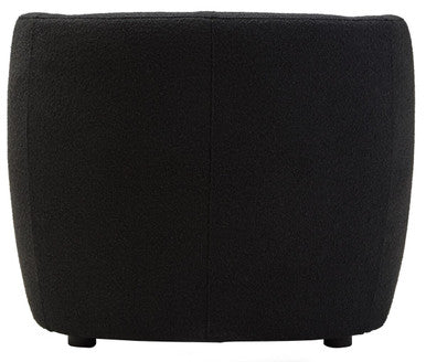 Bruge Black Textured Fabric Curved Chair