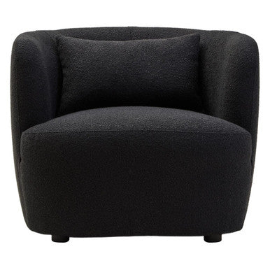 Bruge Black Textured Fabric Curved Chair