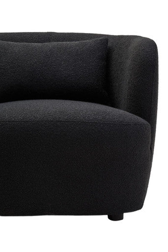 Bruge Black Textured Fabric Curved Chair
