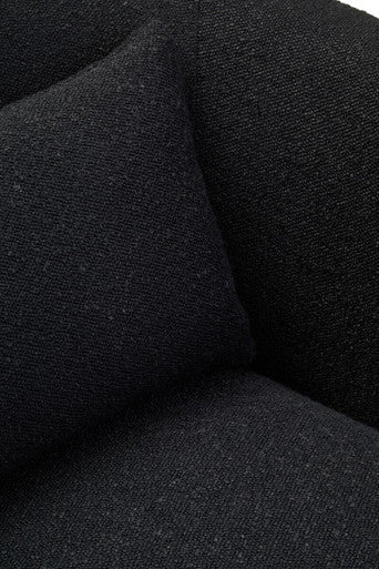 Bruge Black Textured Fabric Curved Chair